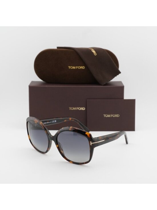 Tom Ford Chiara-02 FT0919 55D Polarized Sunglasses Shiny Havana Butterfly Frame